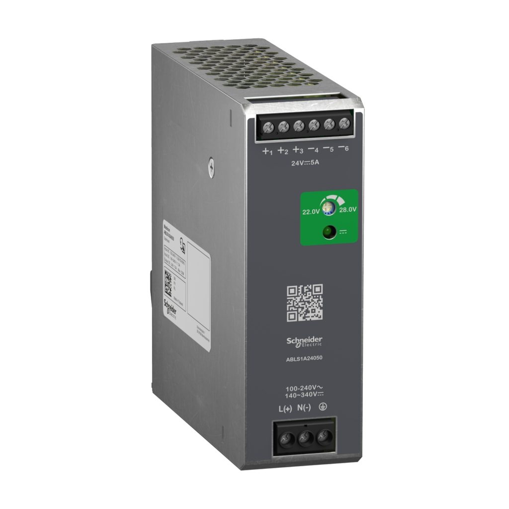 Fuente de alimentación regulada 100–240 V CA, 24 V 5 A monofásica optimizada – Schneider Electric