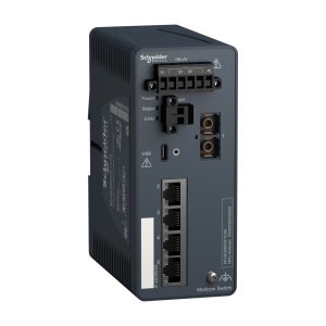 Conmutador Modicon 4 puertos cobre + 1 fibra monomodo – Schneider Electric