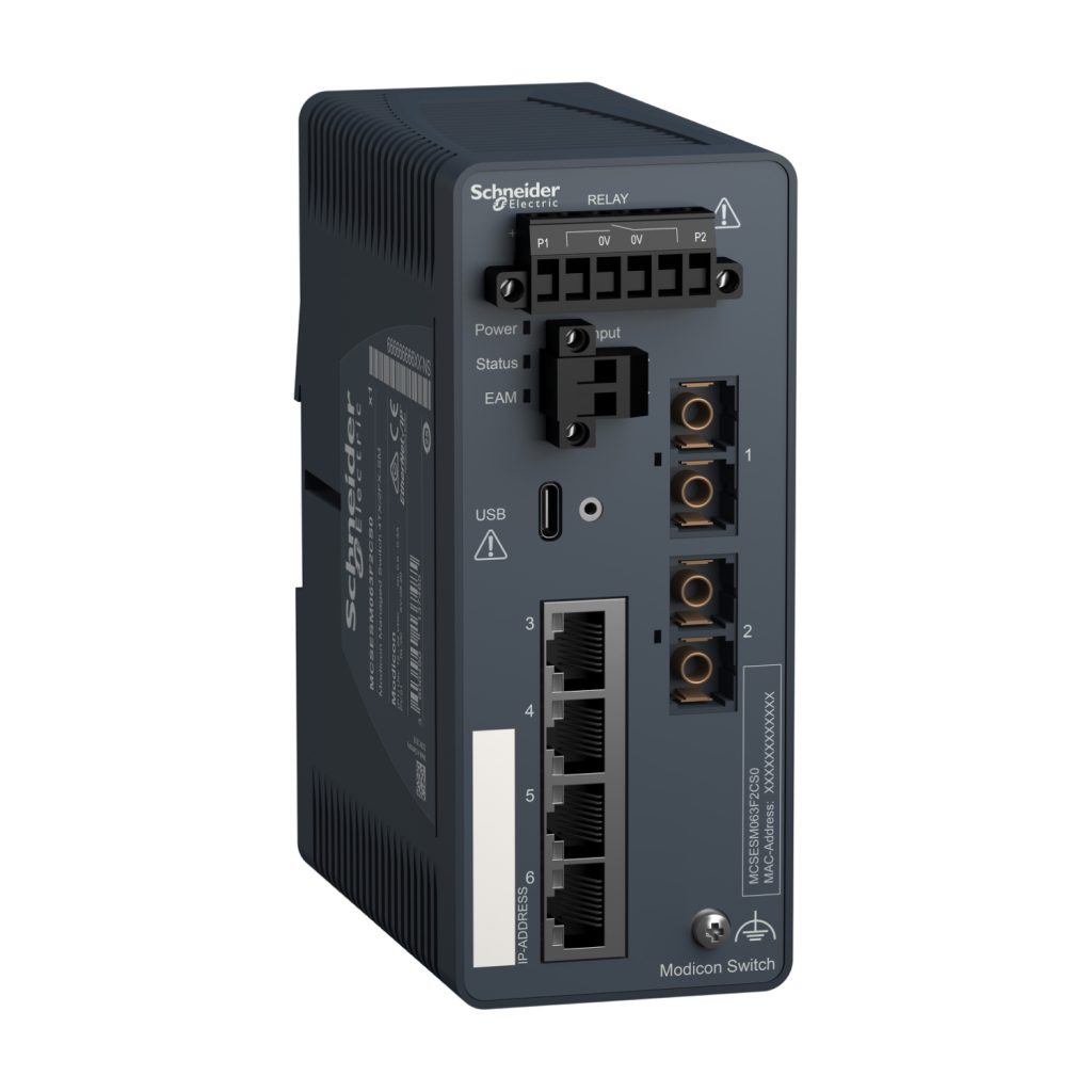 Switch gestionado Modicon 4TX/2FX monomodo – Schneider Electric
