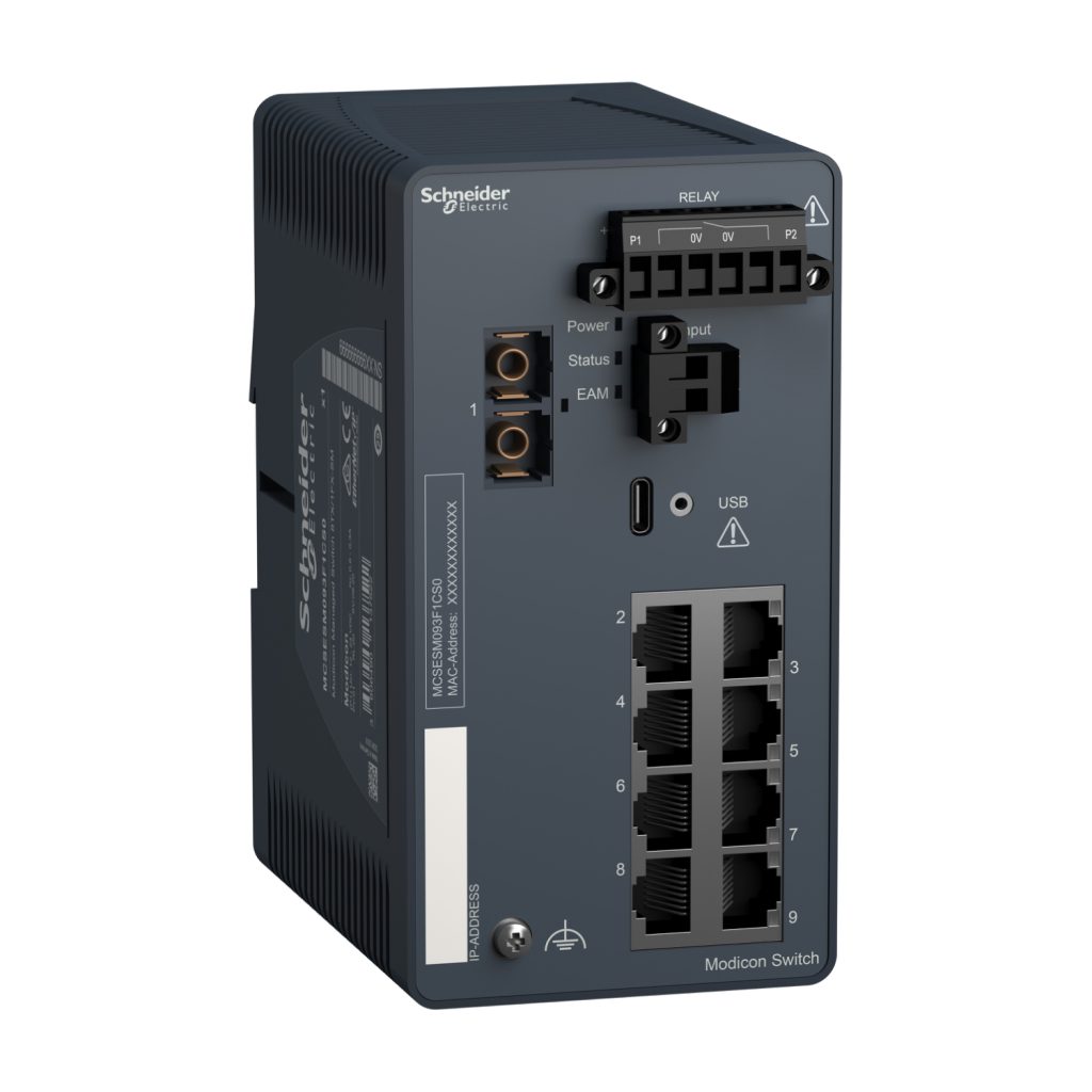 Conmutador Modicon 8 puertos cobre + 1 fibra monomodo – Schneider Electric