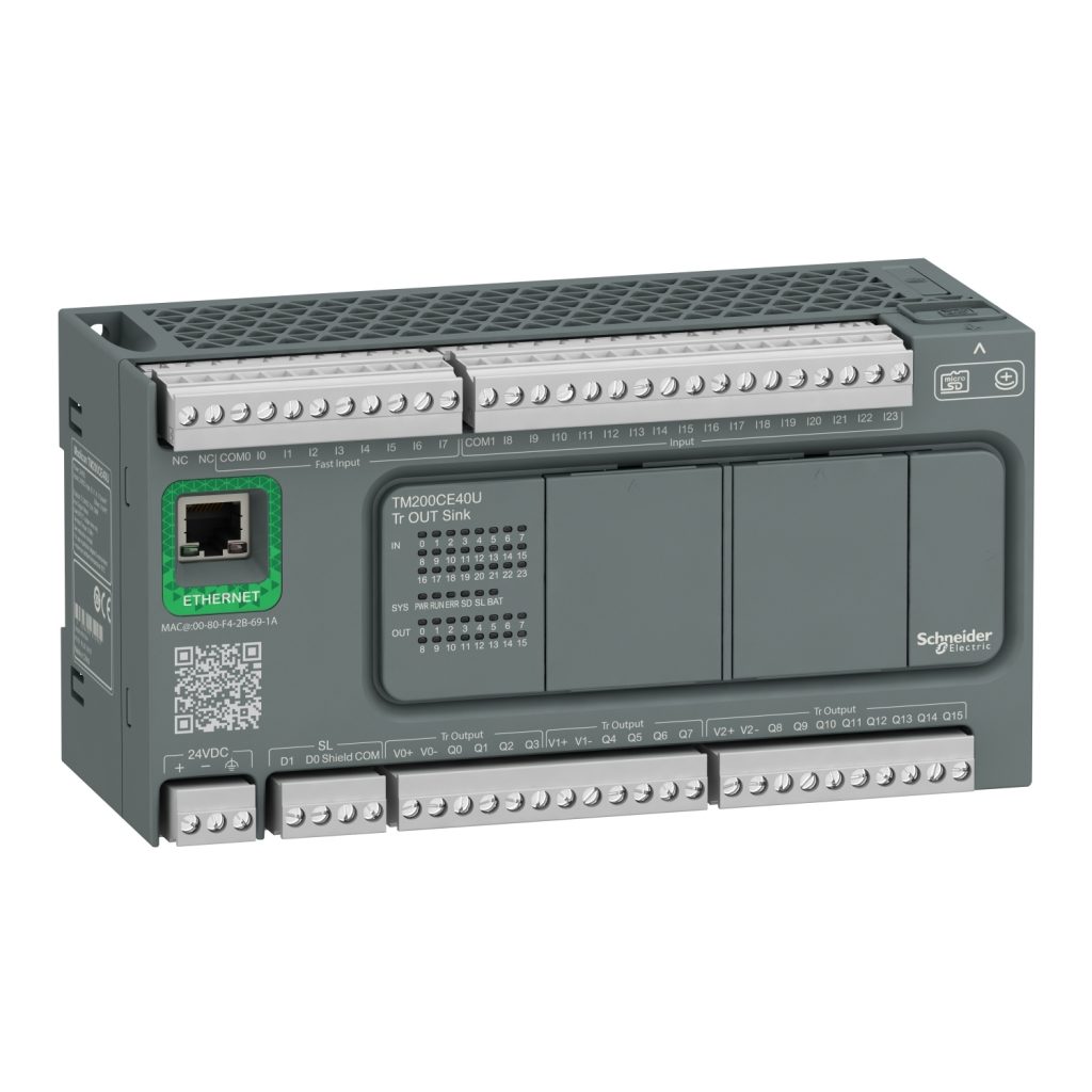 Controlador M200 40 E/S transistor SINK con Ethernet – Schneider Electric