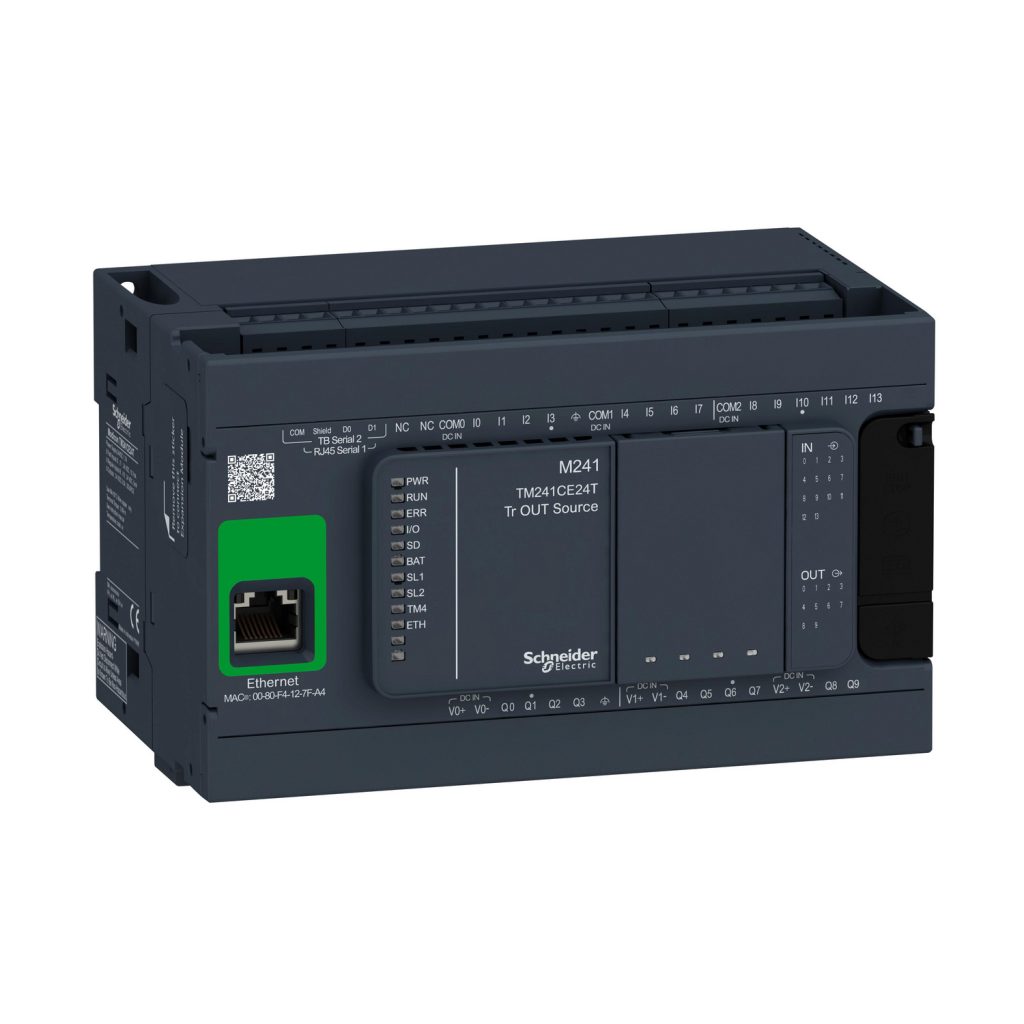Controlador lógico Modicon M241 transistor 24 E/S PNP Ethernet
