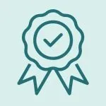 Ícono de certificación y respaldo